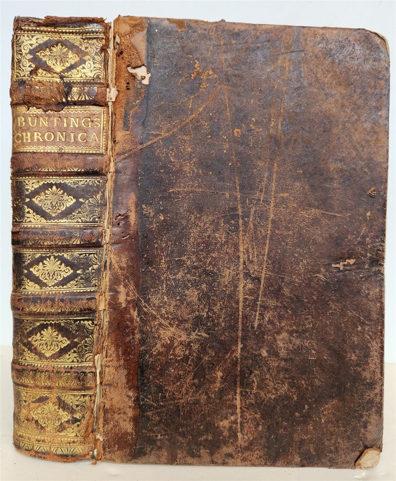 1584 GERMAN & ITALIAN HISTORICAL CHRONICLE ILLUSTRATED antique 16th cent. FOLIO