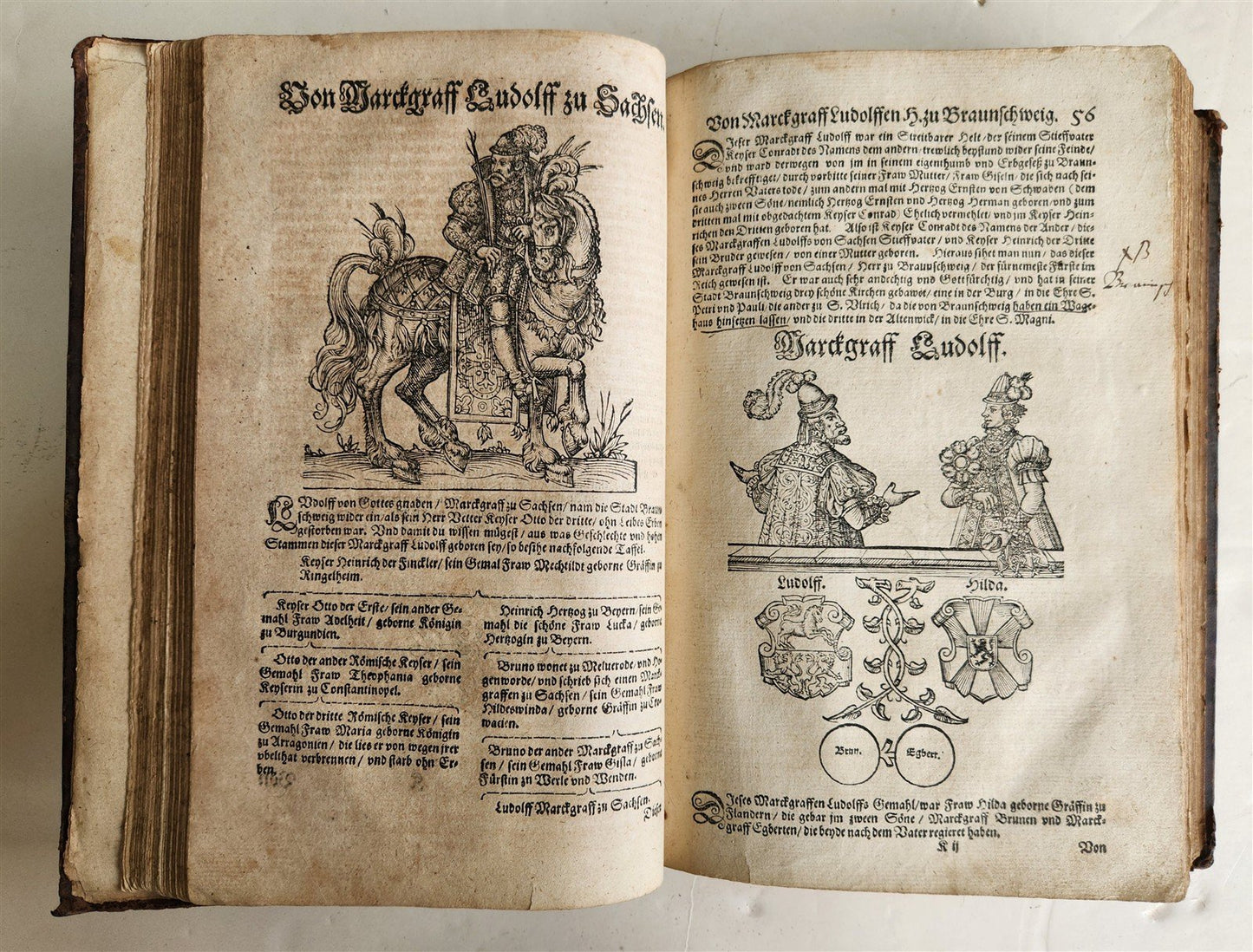 1584 GERMAN & ITALIAN HISTORICAL CHRONICLE ILLUSTRATED antique 16th cent. FOLIO