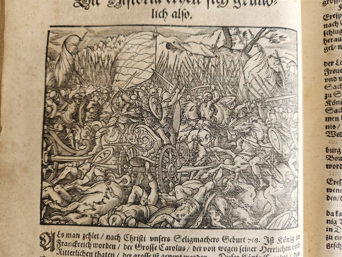 1584 GERMAN & ITALIAN HISTORICAL CHRONICLE ILLUSTRATED antique 16th cent. FOLIO