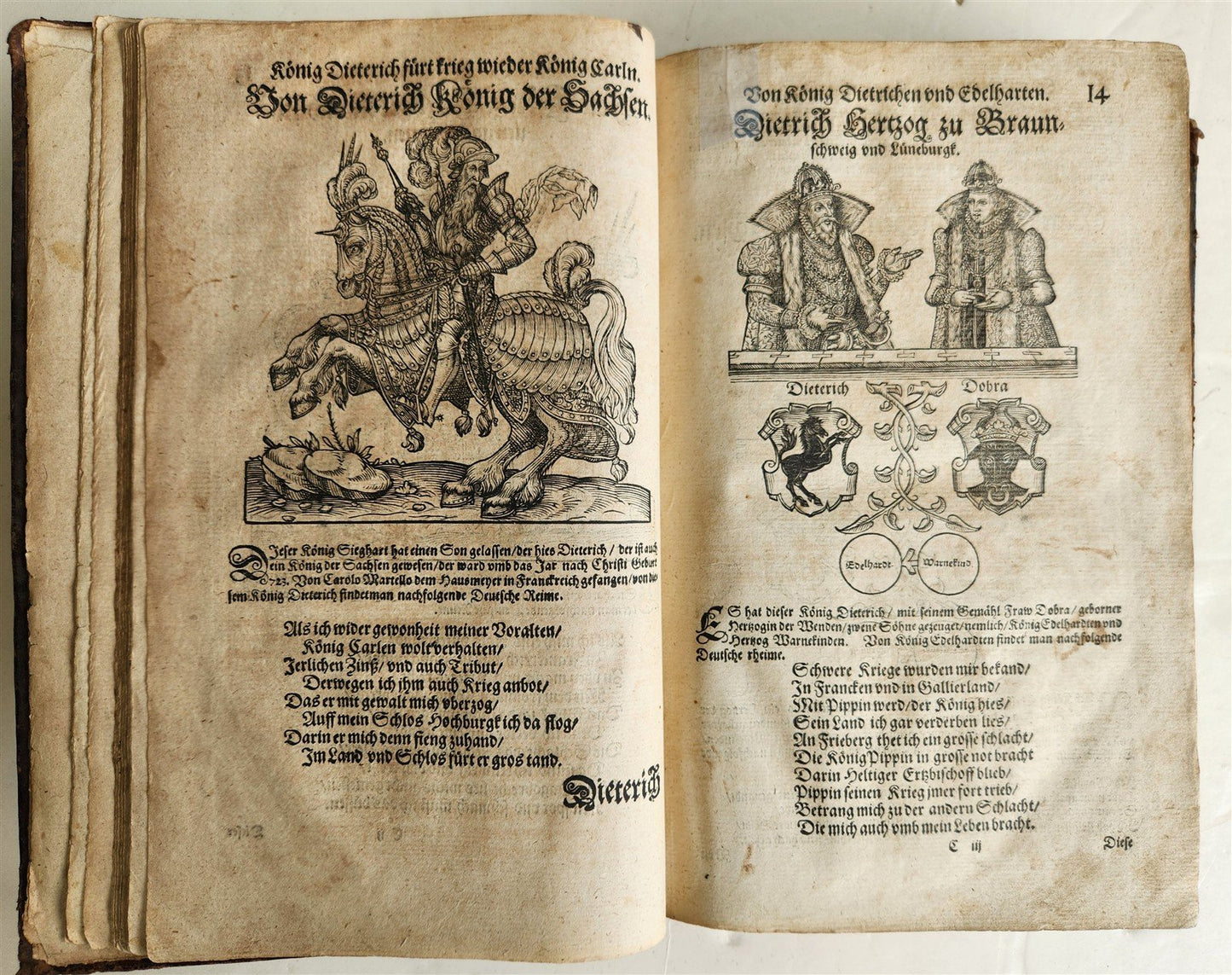 1584 GERMAN & ITALIAN HISTORICAL CHRONICLE ILLUSTRATED antique 16th cent. FOLIO