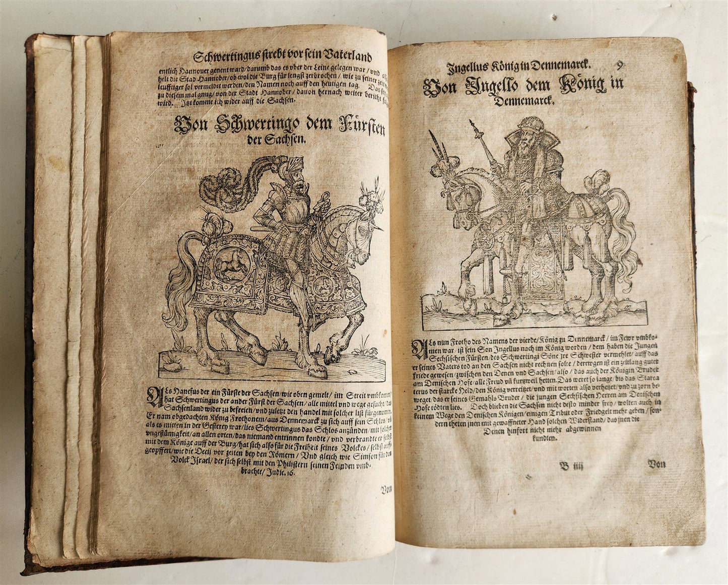 1584 GERMAN & ITALIAN HISTORICAL CHRONICLE ILLUSTRATED antique 16th cent. FOLIO