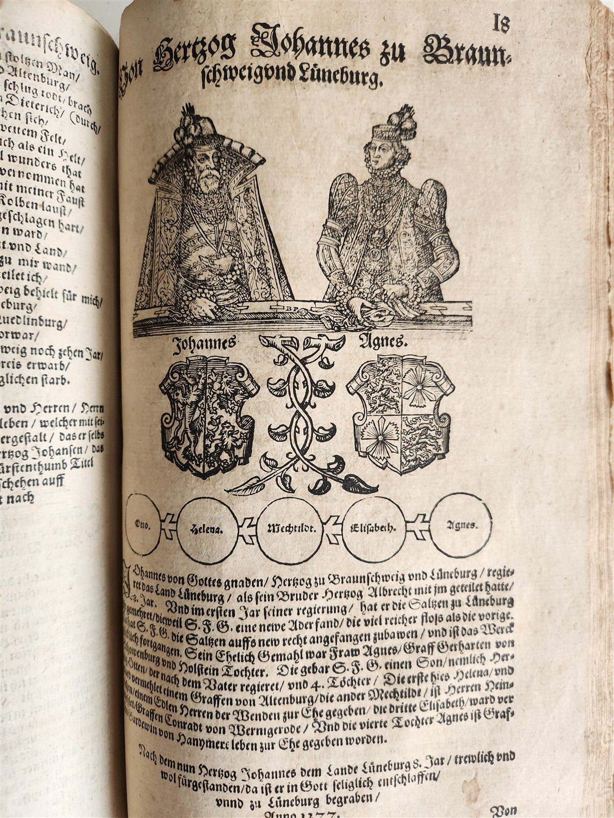 1584 GERMAN & ITALIAN HISTORICAL CHRONICLE ILLUSTRATED antique 16th cent. FOLIO