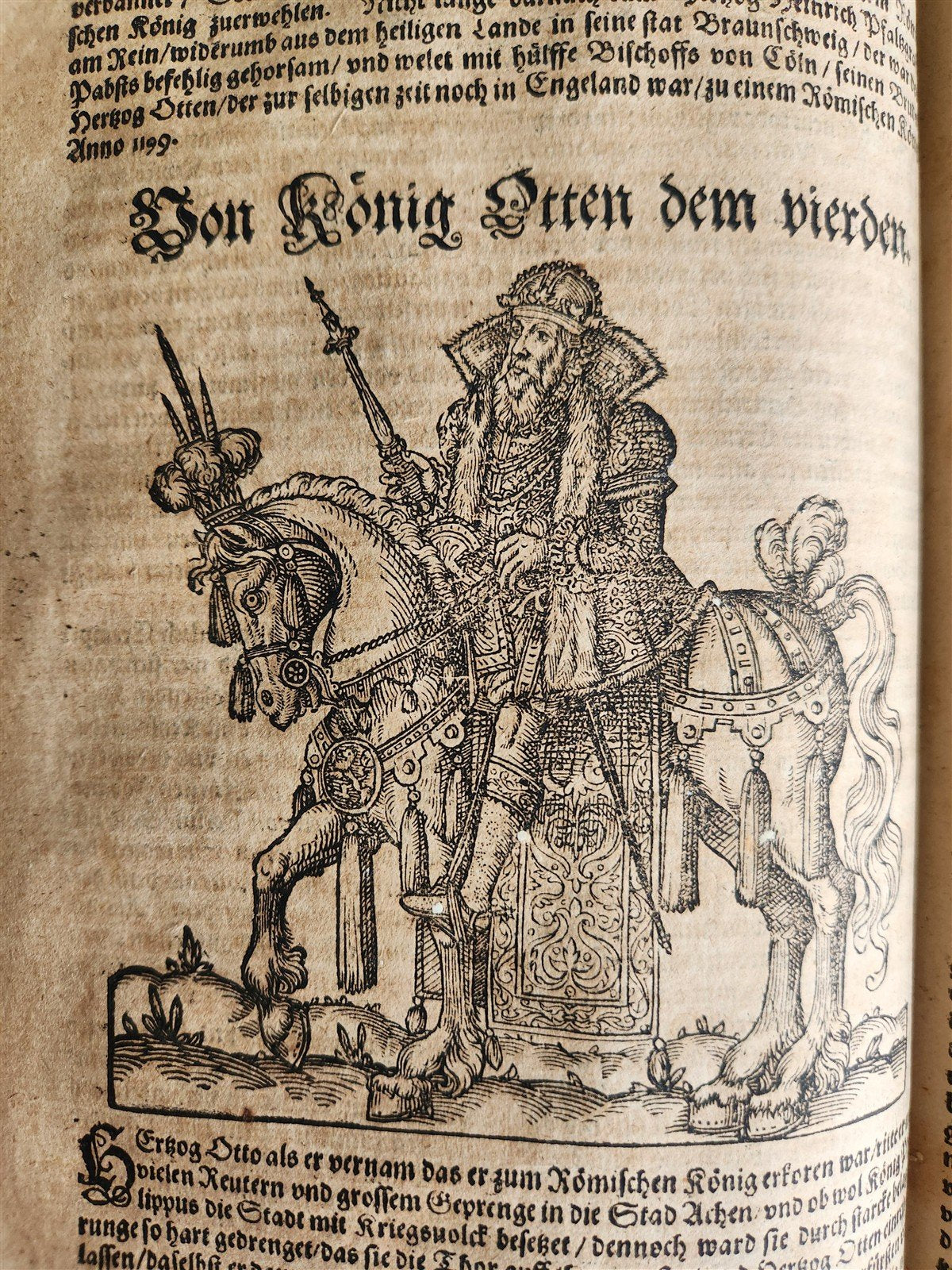1584 GERMAN & ITALIAN HISTORICAL CHRONICLE ILLUSTRATED antique 16th cent. FOLIO