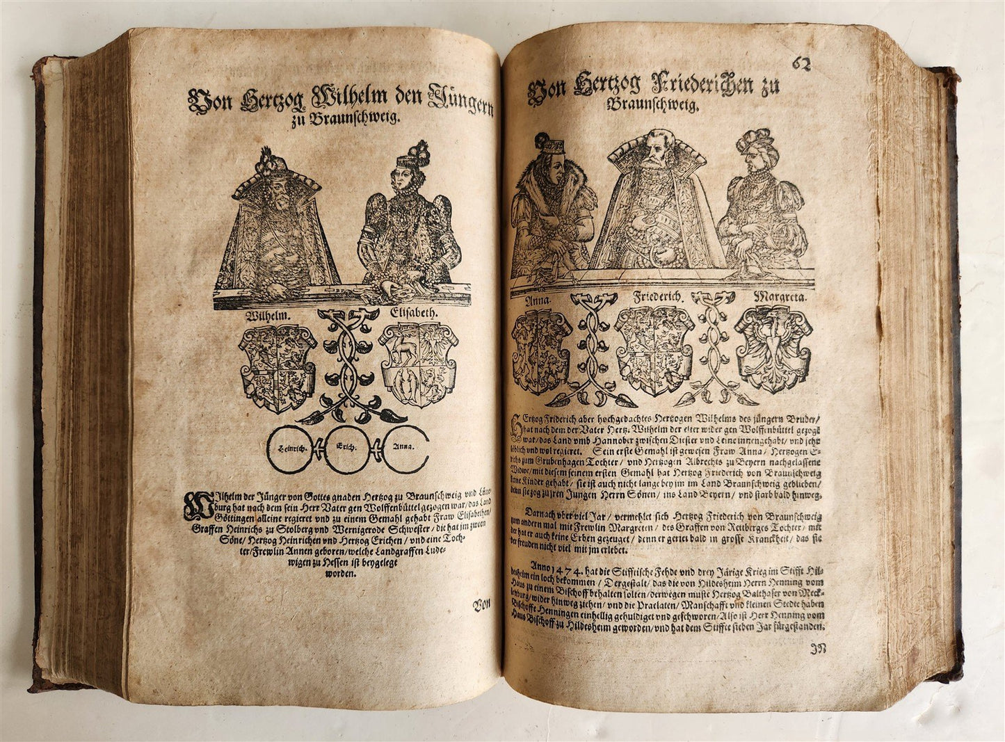 1584 GERMAN & ITALIAN HISTORICAL CHRONICLE ILLUSTRATED antique 16th cent. FOLIO
