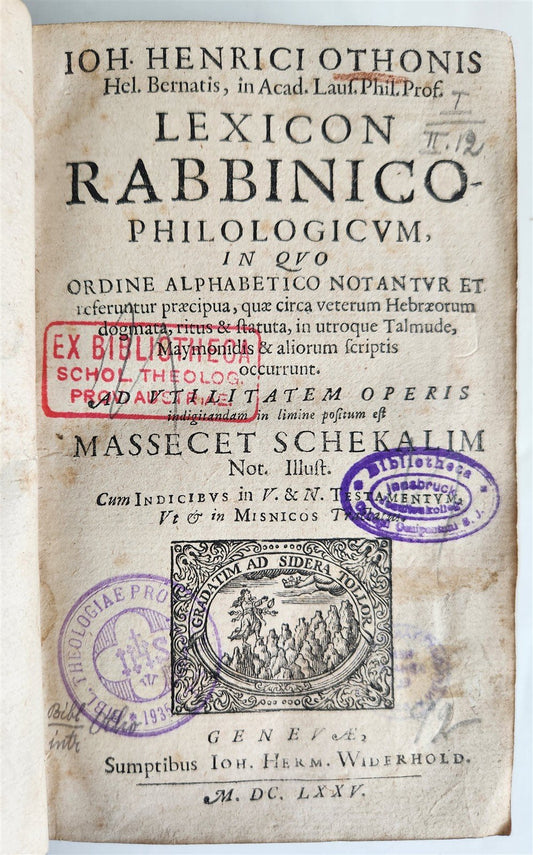 1675 Lexicon rabbinico- philologicum antique JUDAICA