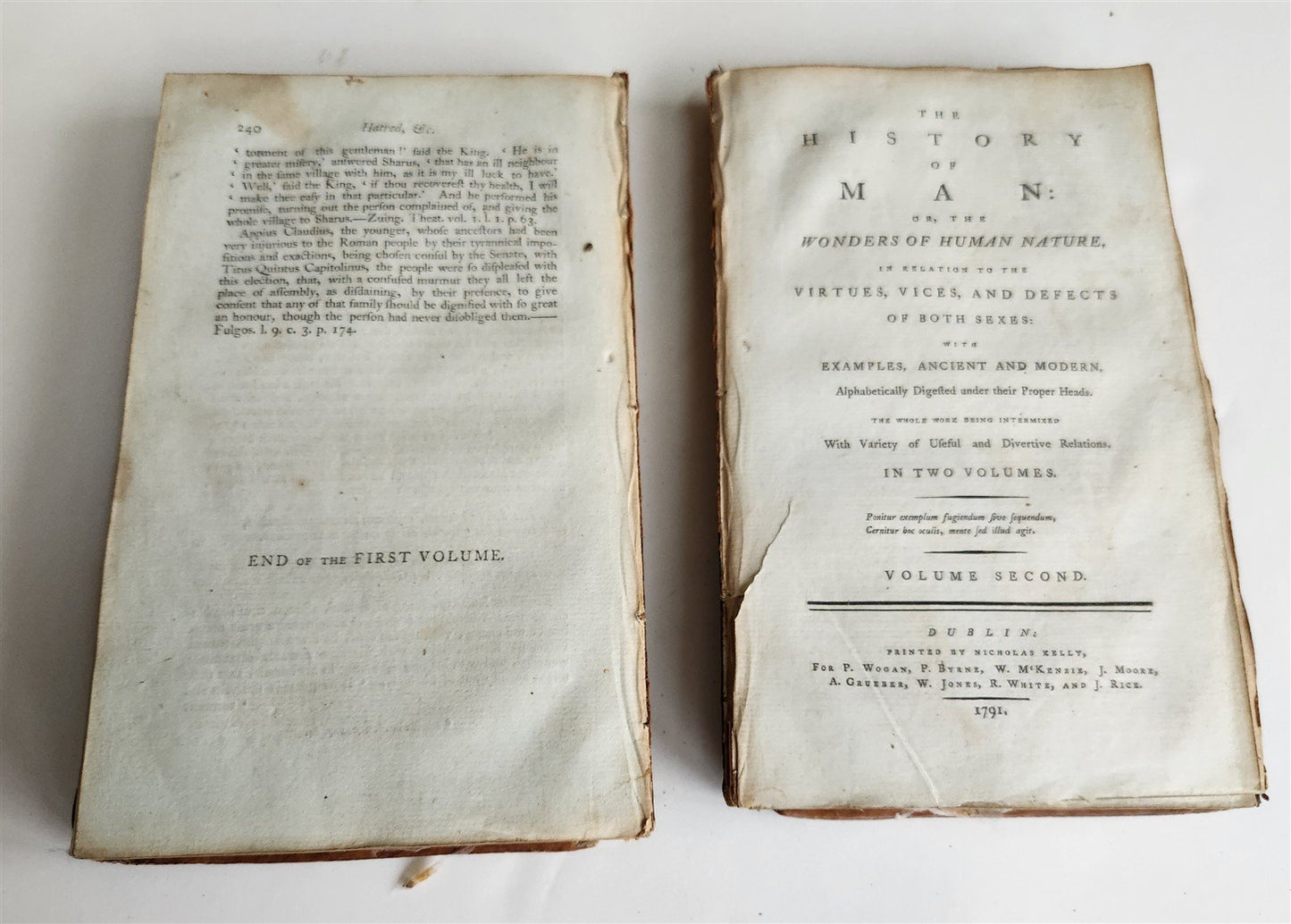 1791 HISTORY of MAN or wonders of human nature antique in ENGLISH