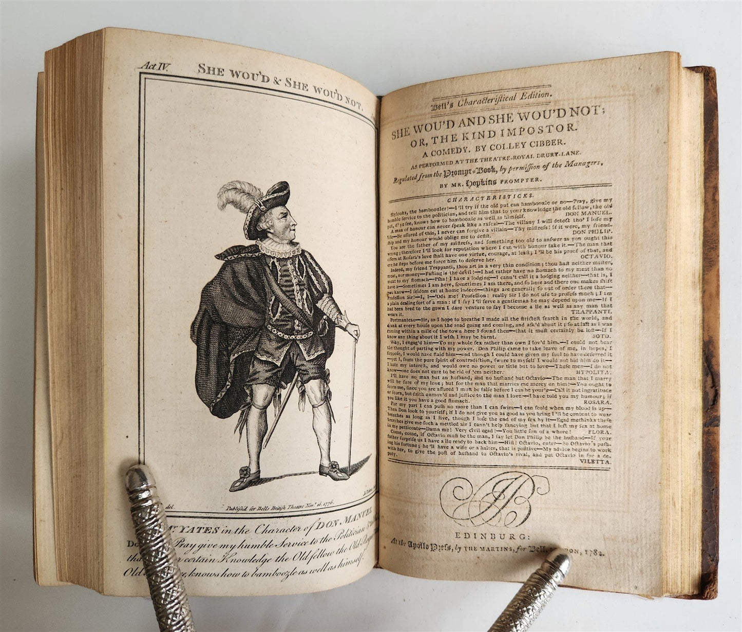 1780s BRITISH THEATRE PLAYS COMEDIES antique in ENGLISH illustrated THEATER