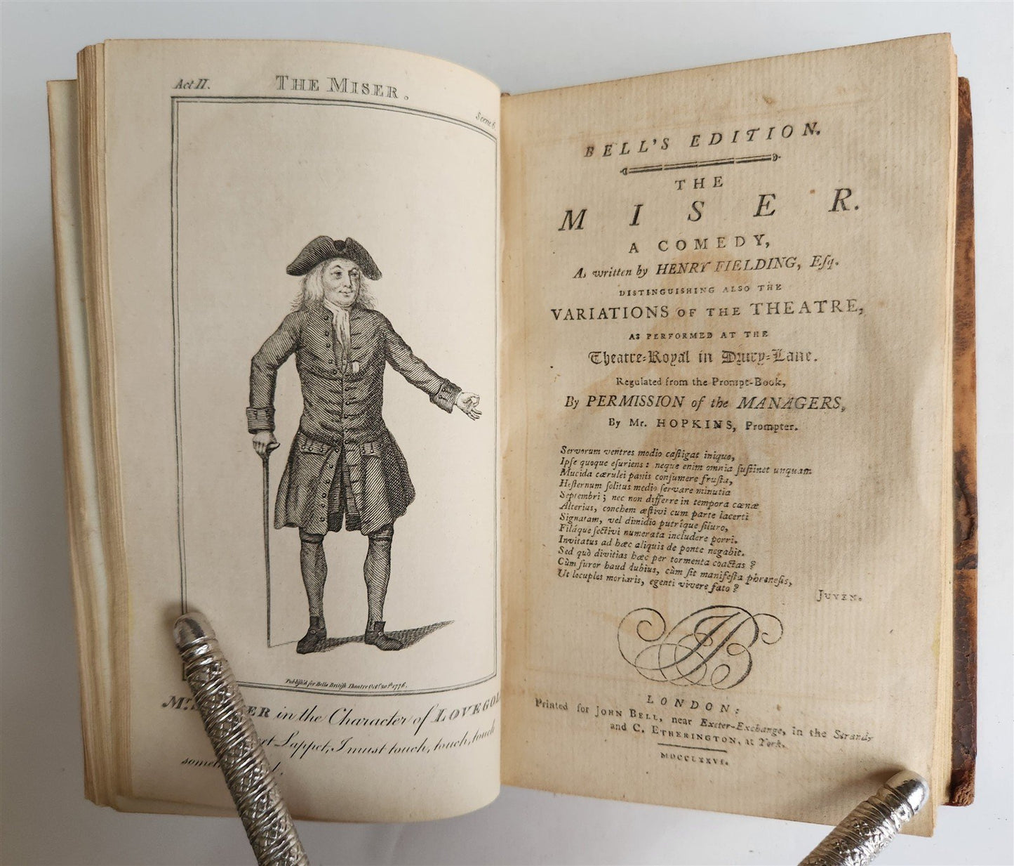 1780s BRITISH THEATRE PLAYS COMEDIES antique in ENGLISH illustrated THEATER