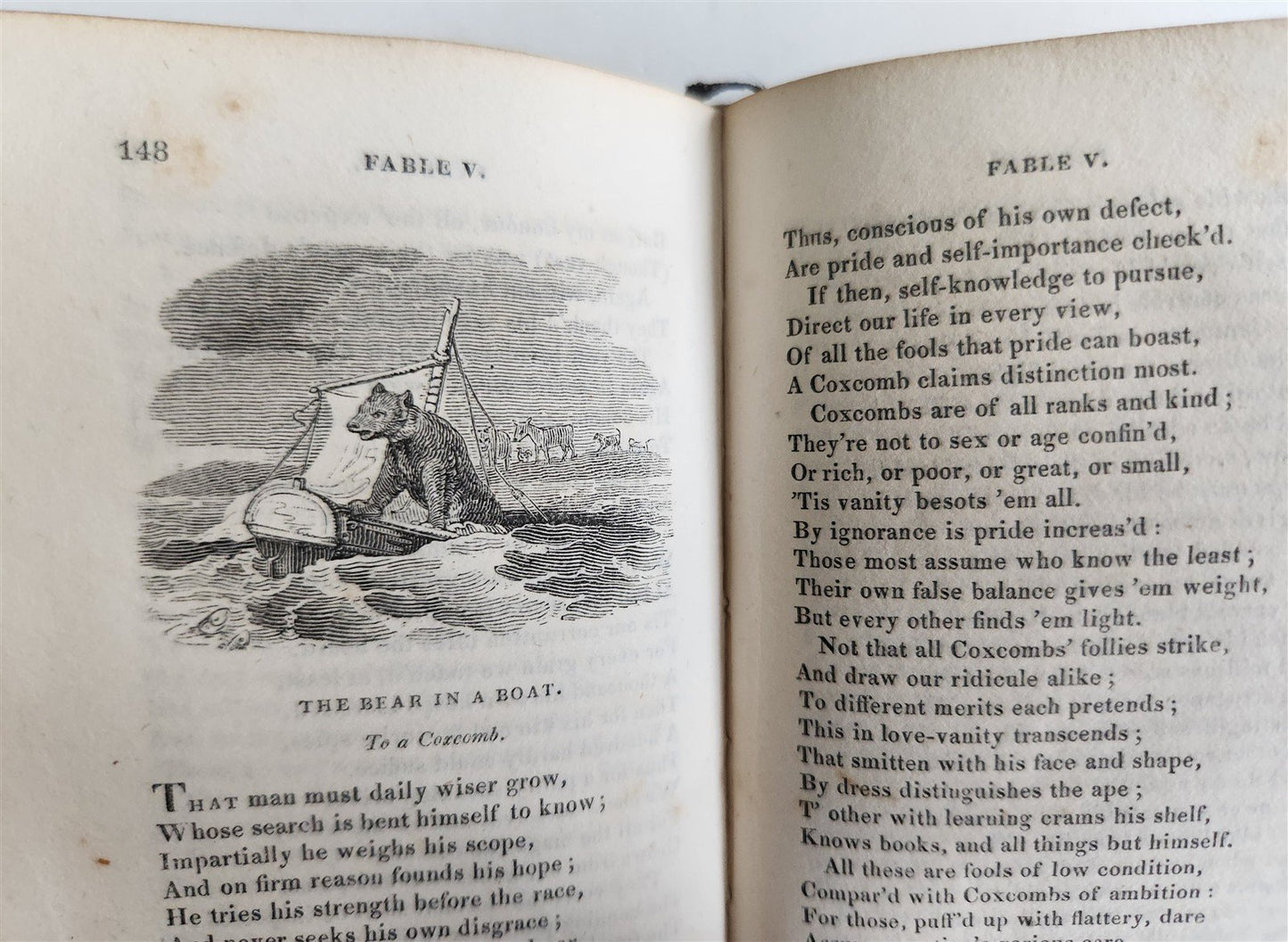 1820 FABLES by JOHN GAY antique in ENGLISH illustrated