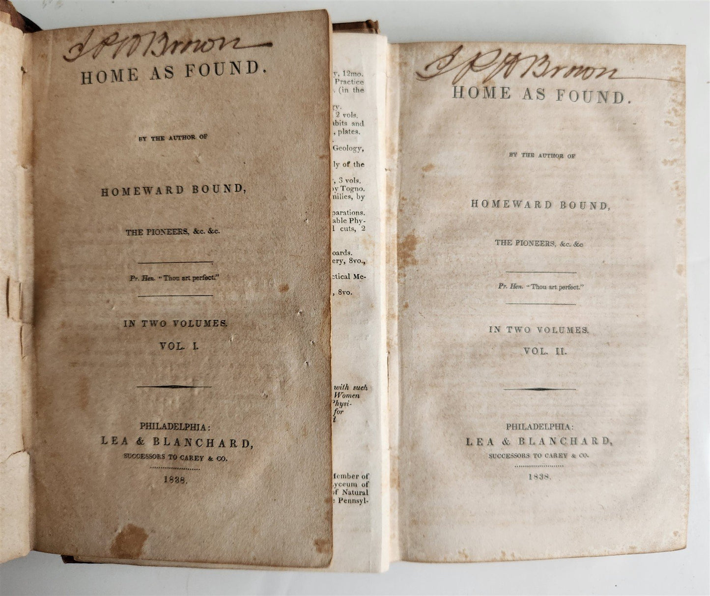 1838 FENIMORE COOPER Home as Found 1st EDITION antique AMERICANA
