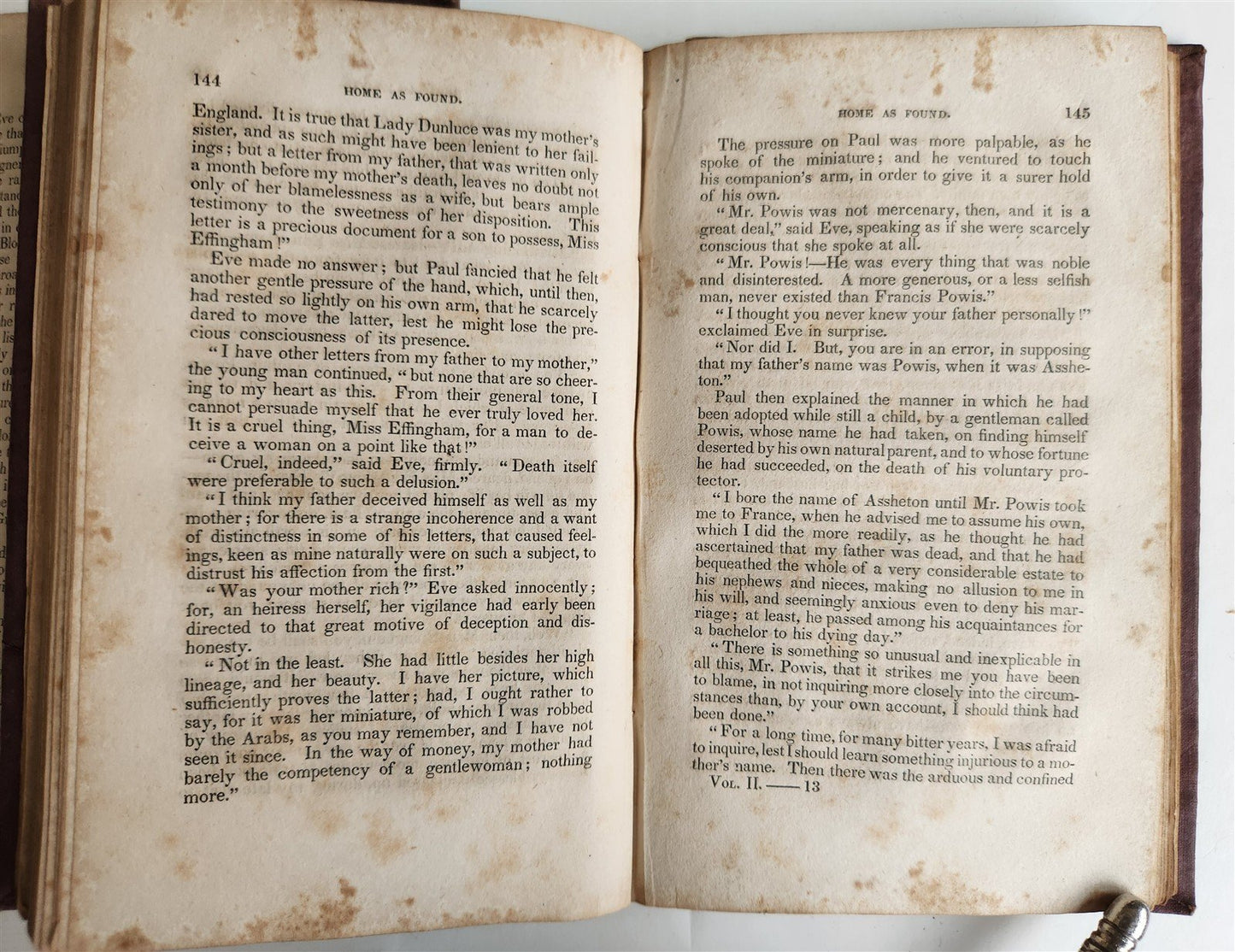 1838 FENIMORE COOPER Home as Found 1st EDITION antique AMERICANA