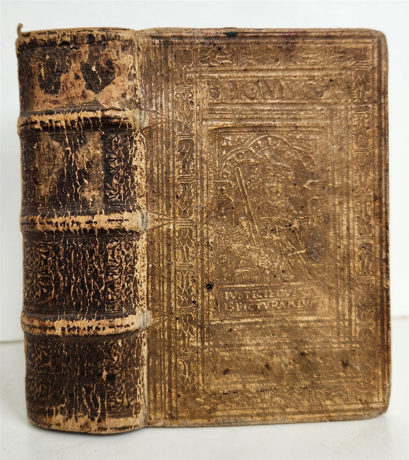 1566 PLUTARCH Parallel Lives of Illustrious Greeks & Romans ANTIQUE pigskin