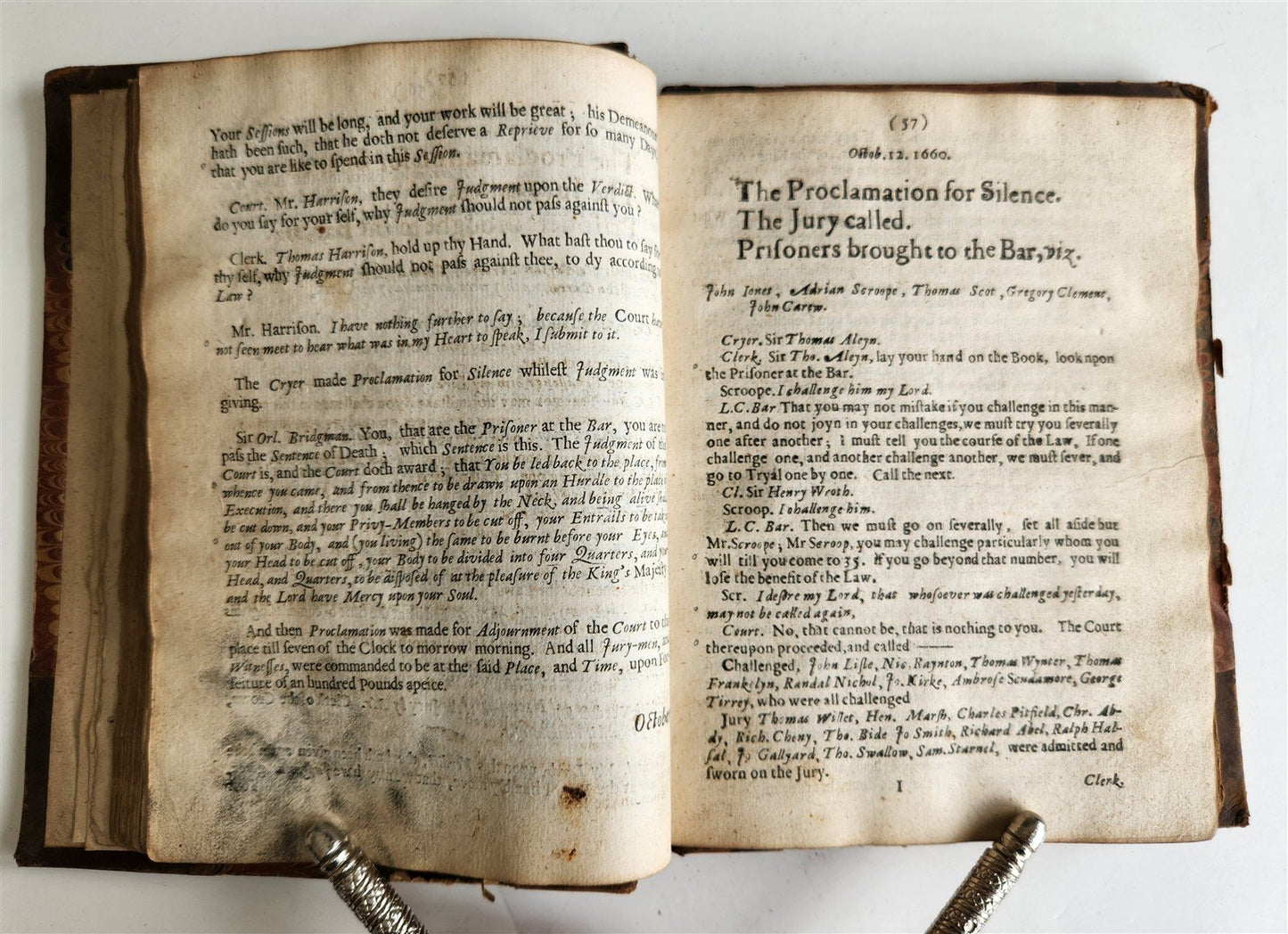 1660 Exact Impartial Accompt of Indictment Arraignment Trial Judgment ANTIQUE