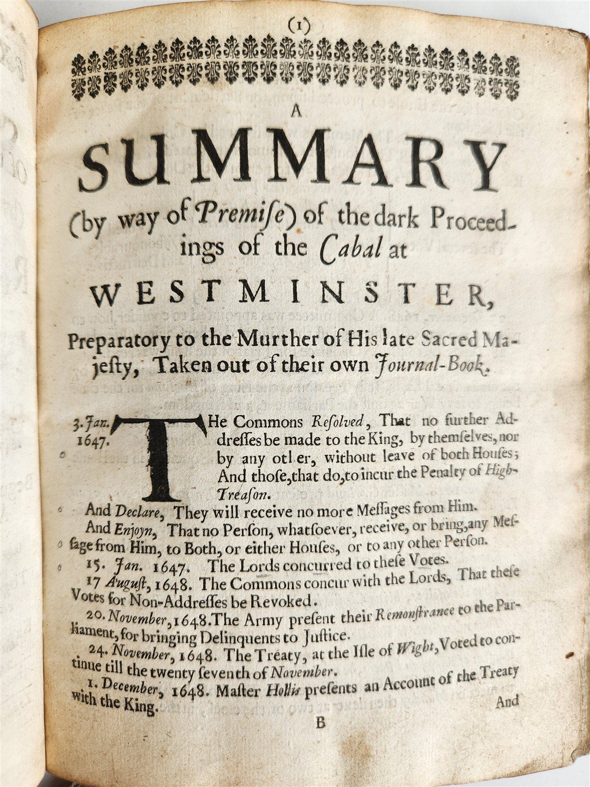 1660 Exact Impartial Accompt of Indictment Arraignment Trial Judgment ANTIQUE