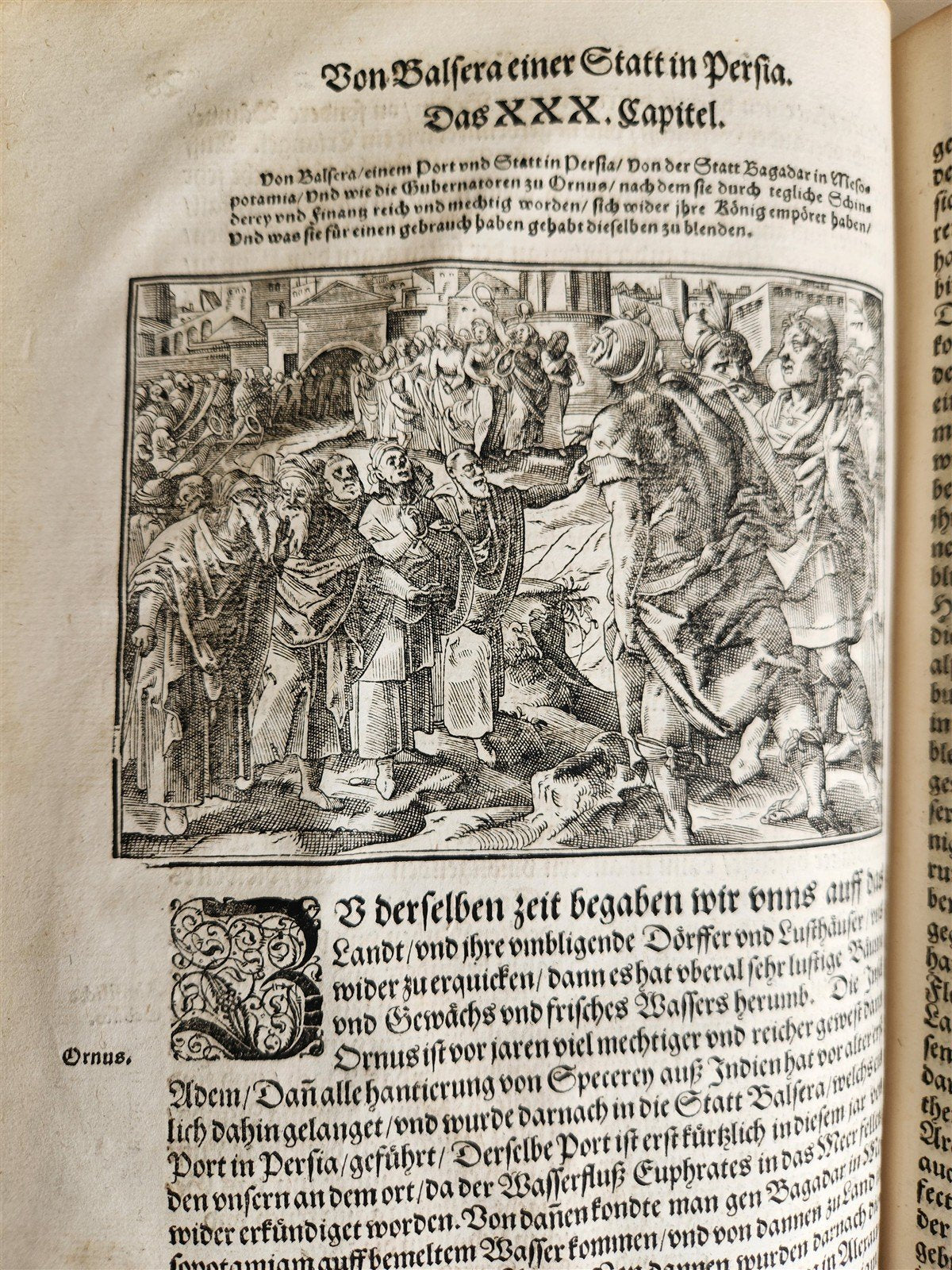 1576 ILLUSTRATED CHRONICLE pigskin bound folio ANTIQUE history & travel 15th C.