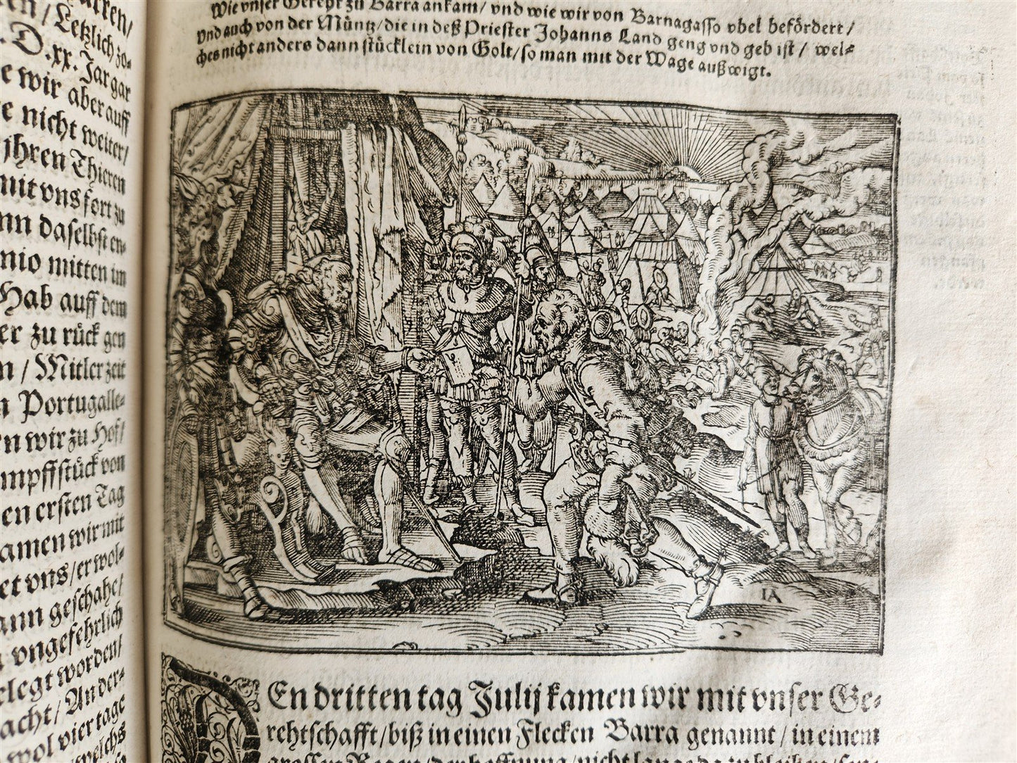 1576 ILLUSTRATED CHRONICLE pigskin bound folio ANTIQUE history & travel 15th C.