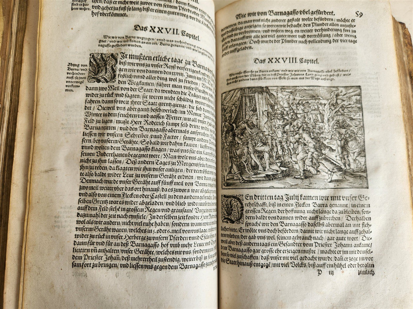 1576 ILLUSTRATED CHRONICLE pigskin bound folio ANTIQUE history & travel 15th C.