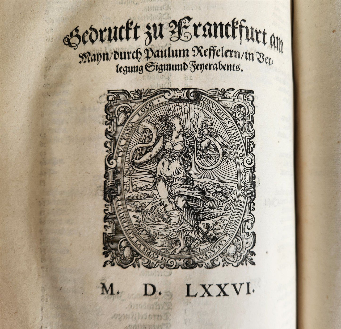 1576 ILLUSTRATED CHRONICLE pigskin bound folio ANTIQUE history & travel 15th C.