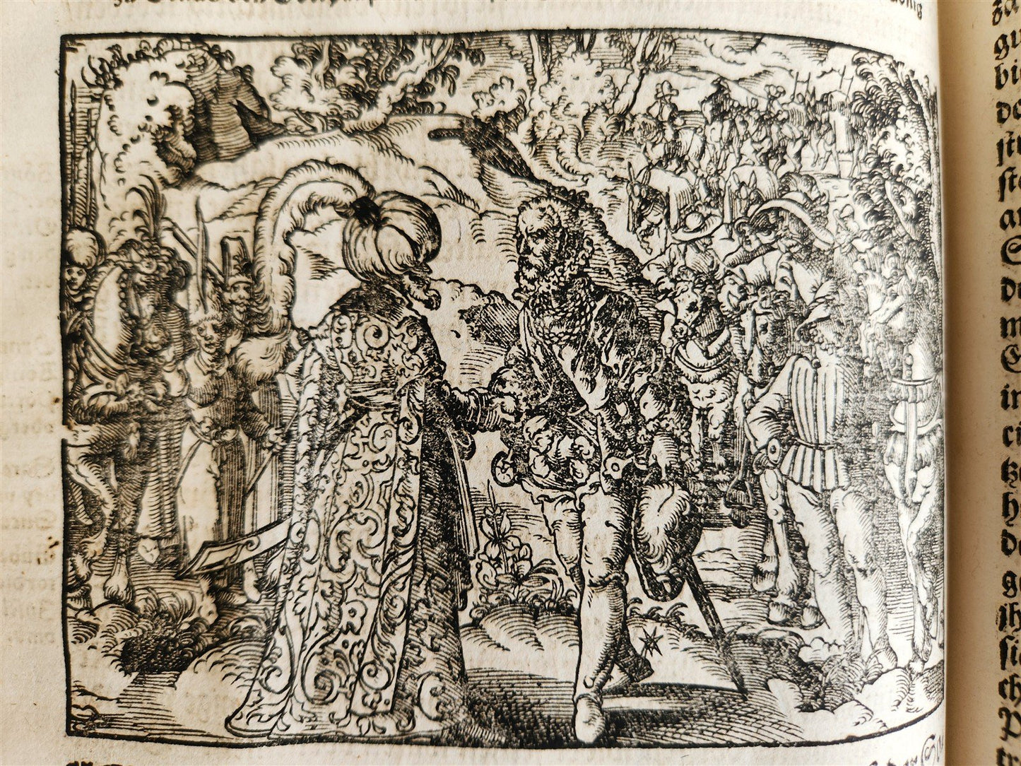 1576 ILLUSTRATED CHRONICLE pigskin bound folio ANTIQUE history & travel 15th C.