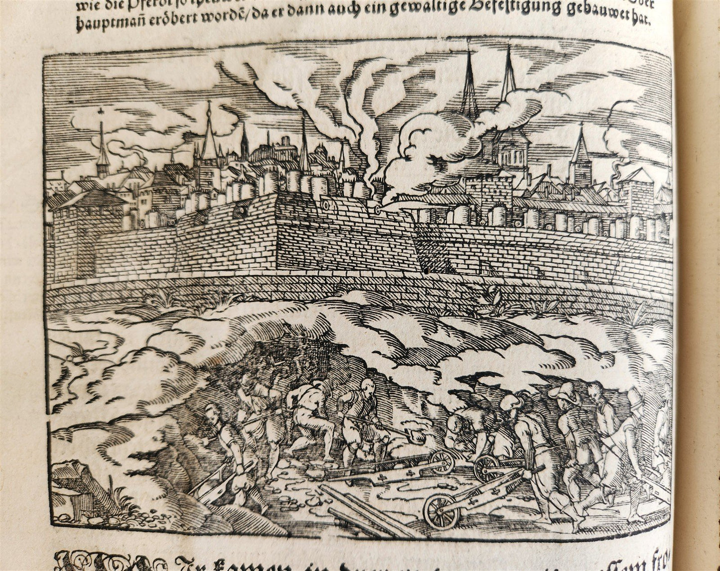 1576 ILLUSTRATED CHRONICLE pigskin bound folio ANTIQUE history & travel 15th C.