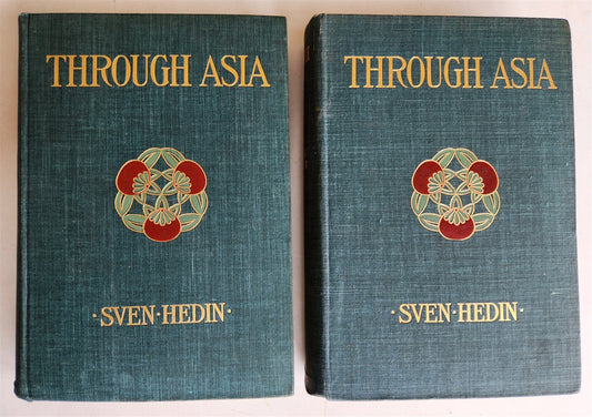 1898 THROUGH ASIA by SVEN HEDIN antique ILLUSTRATED w/ 300 PICTURES 2 volumes