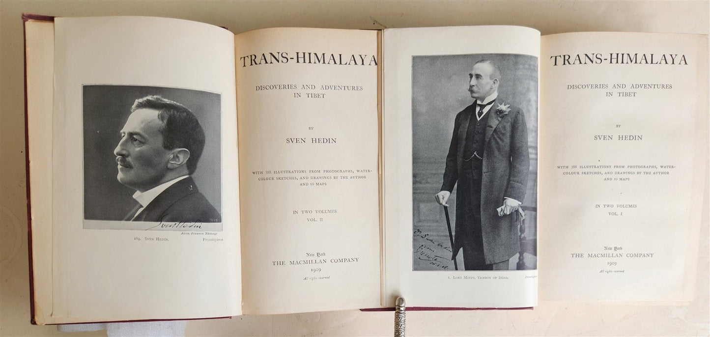 1909 TRANS-HIMALAYA DISCOVERIES & ADVENTURES in TIBET antique ILLUSTRATED 2 vols