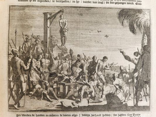 1700s ILLUSTRATED WEST INDIES MEXICO CORTES HISTORY ANTIQUE folio