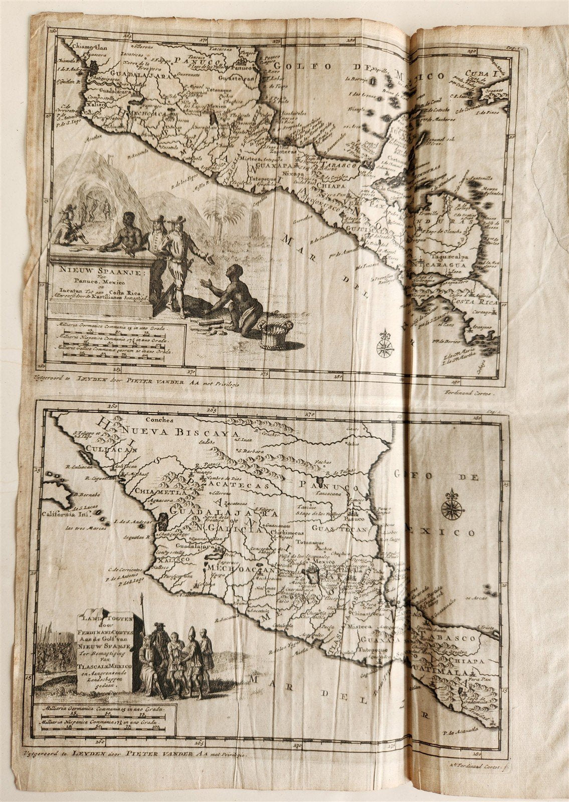 1700s ILLUSTRATED WEST INDIES MEXICO CORTES HISTORY ANTIQUE folio