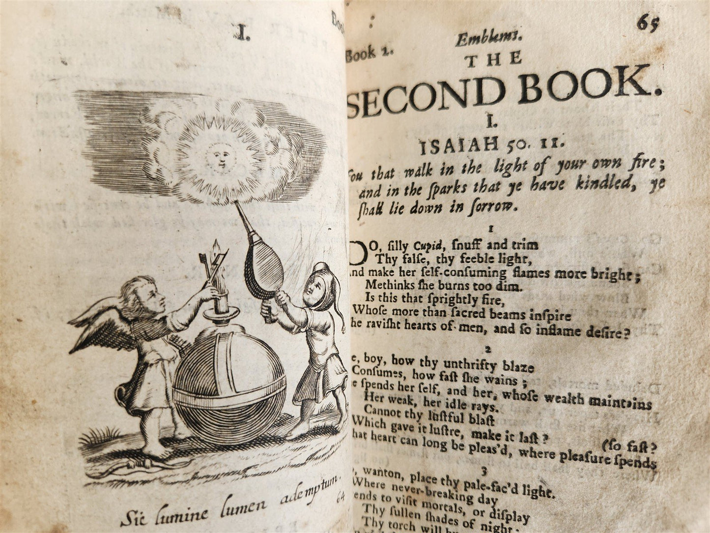 1634 ILLUSTRATED EMBLEM BOOK by Francis Quarles ANTIQUE in ENGLISH