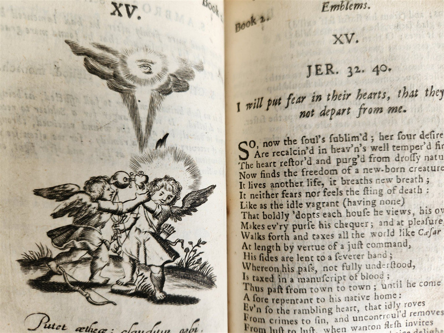 1634 ILLUSTRATED EMBLEM BOOK by Francis Quarles ANTIQUE in ENGLISH
