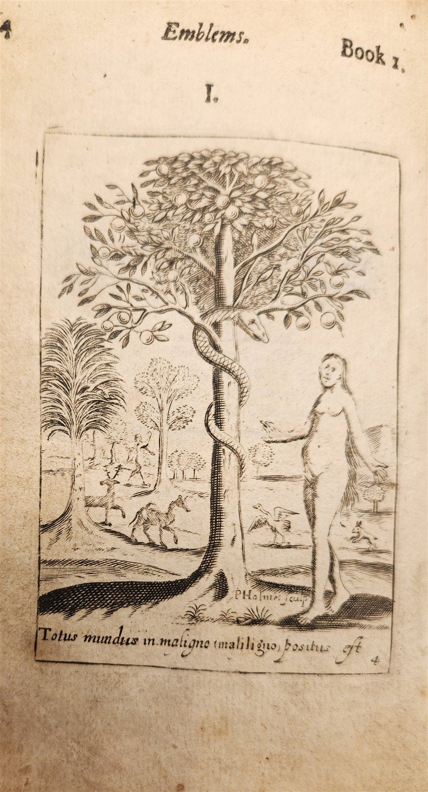 1634 ILLUSTRATED EMBLEM BOOK by Francis Quarles ANTIQUE in ENGLISH