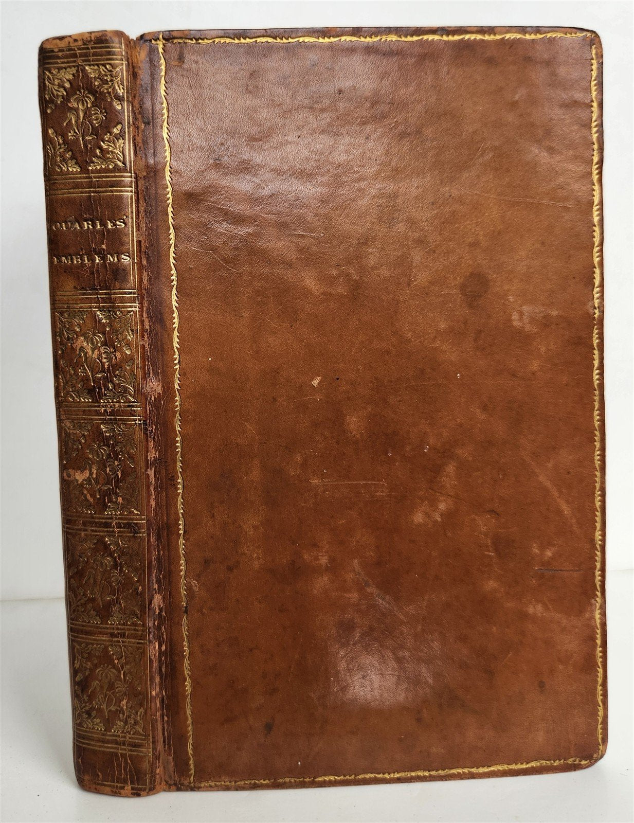 1736 ILLUSTRATED EMBLEM BOOK by Francis Quarles ANTIQUE in ENGLISH