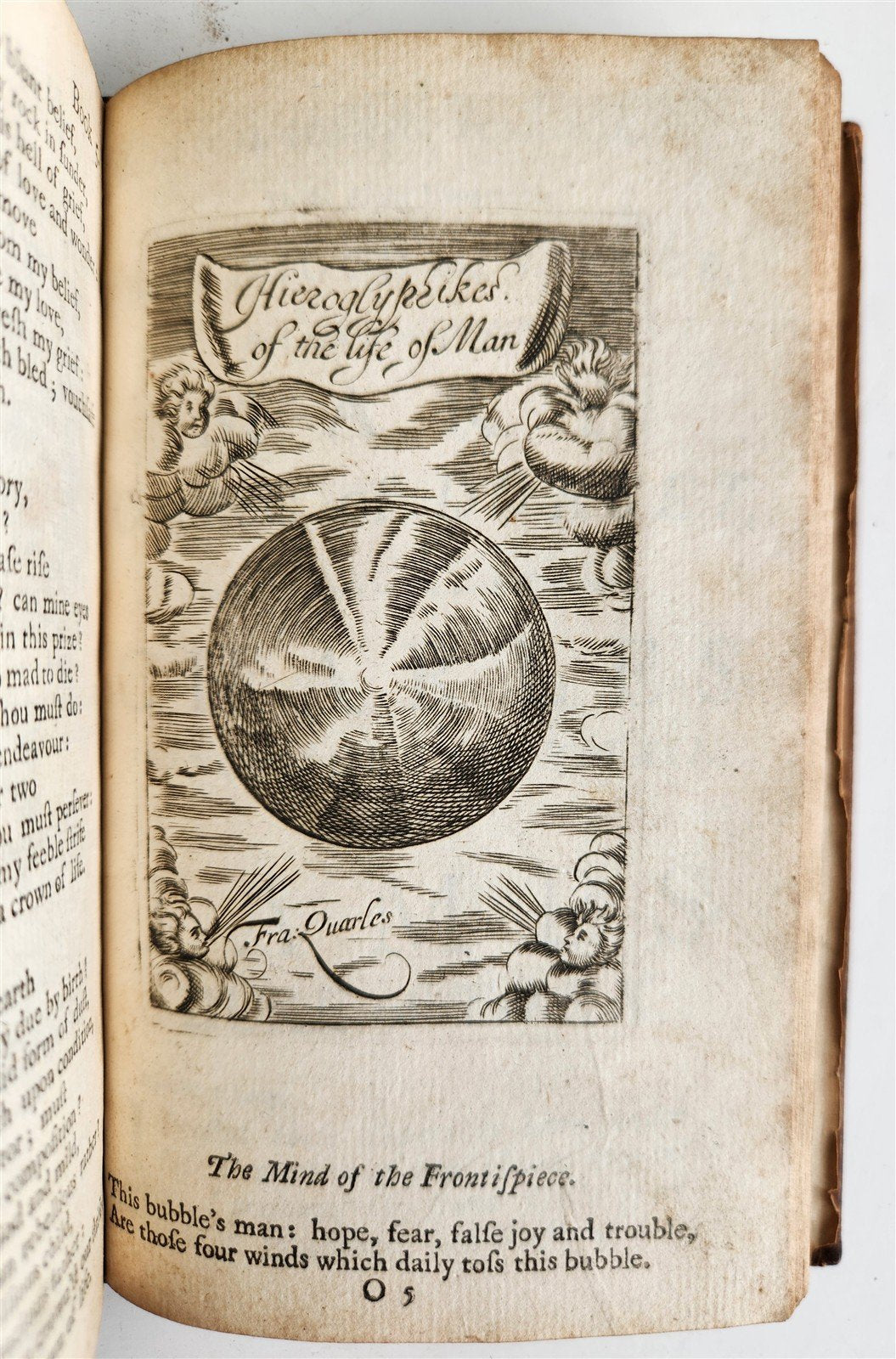 1736 ILLUSTRATED EMBLEM BOOK by Francis Quarles ANTIQUE in ENGLISH