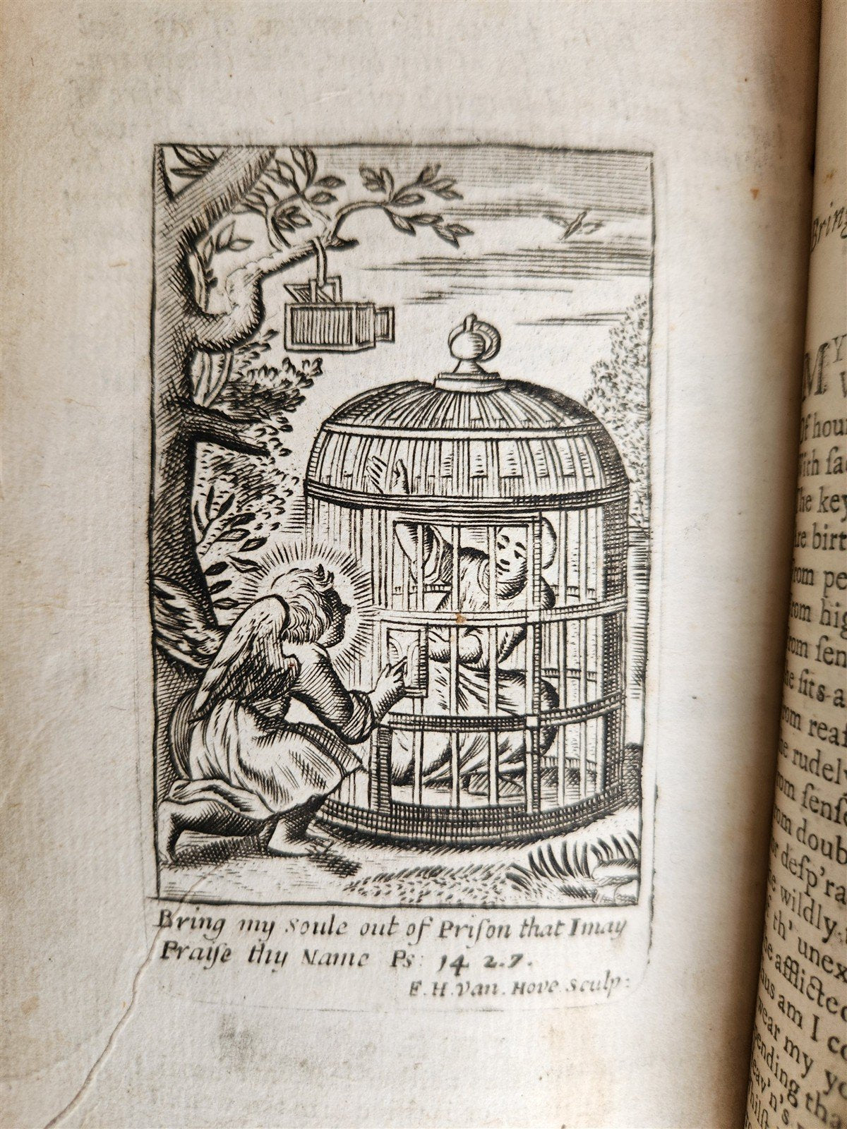 1736 ILLUSTRATED EMBLEM BOOK by Francis Quarles ANTIQUE in ENGLISH