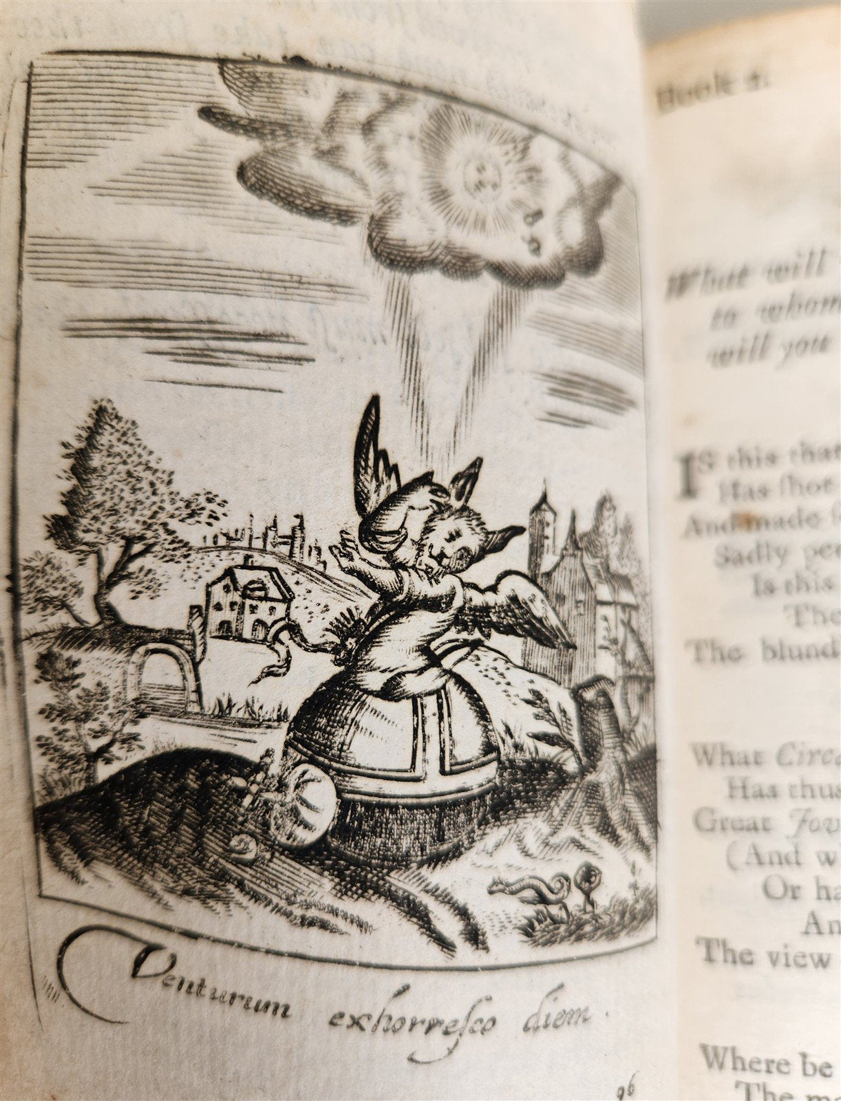 1736 ILLUSTRATED EMBLEM BOOK by Francis Quarles ANTIQUE in ENGLISH