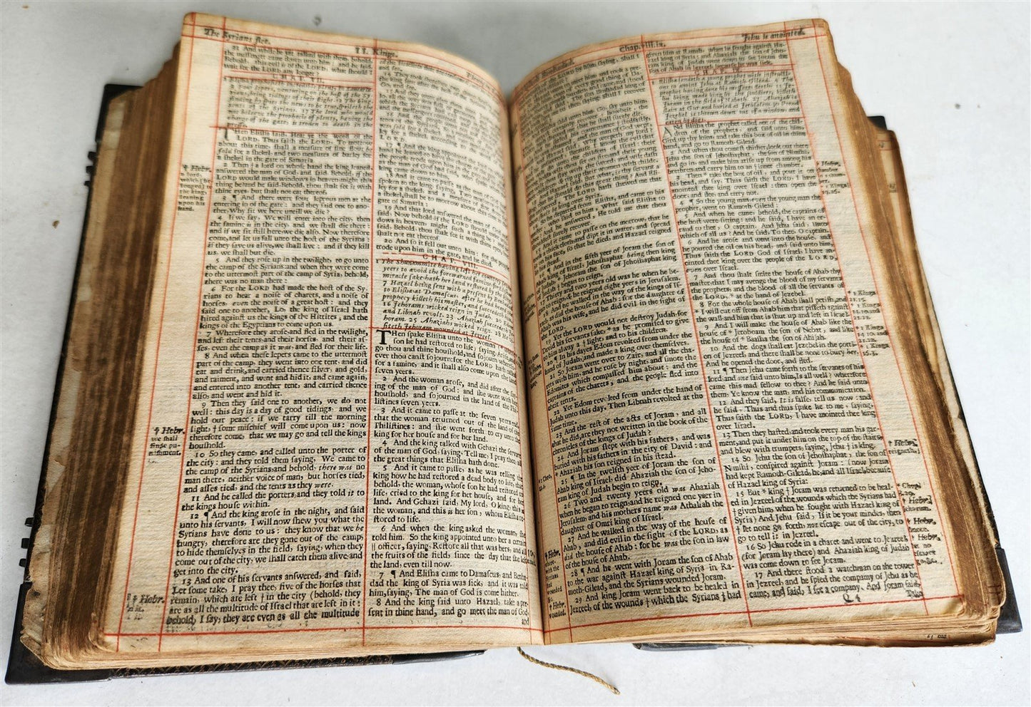 1650 BIBLE in ENGLISH antique FINE ORIGINAL BINDING w/ SILVER CORNER PIECES