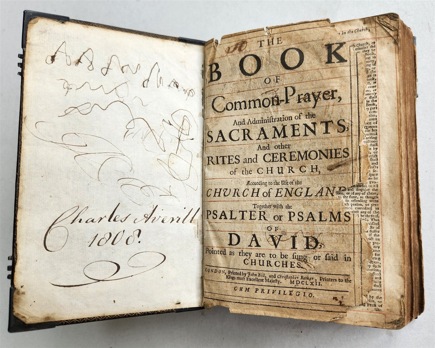 1650 BIBLE in ENGLISH antique FINE ORIGINAL BINDING w/ SILVER CORNER PIECES