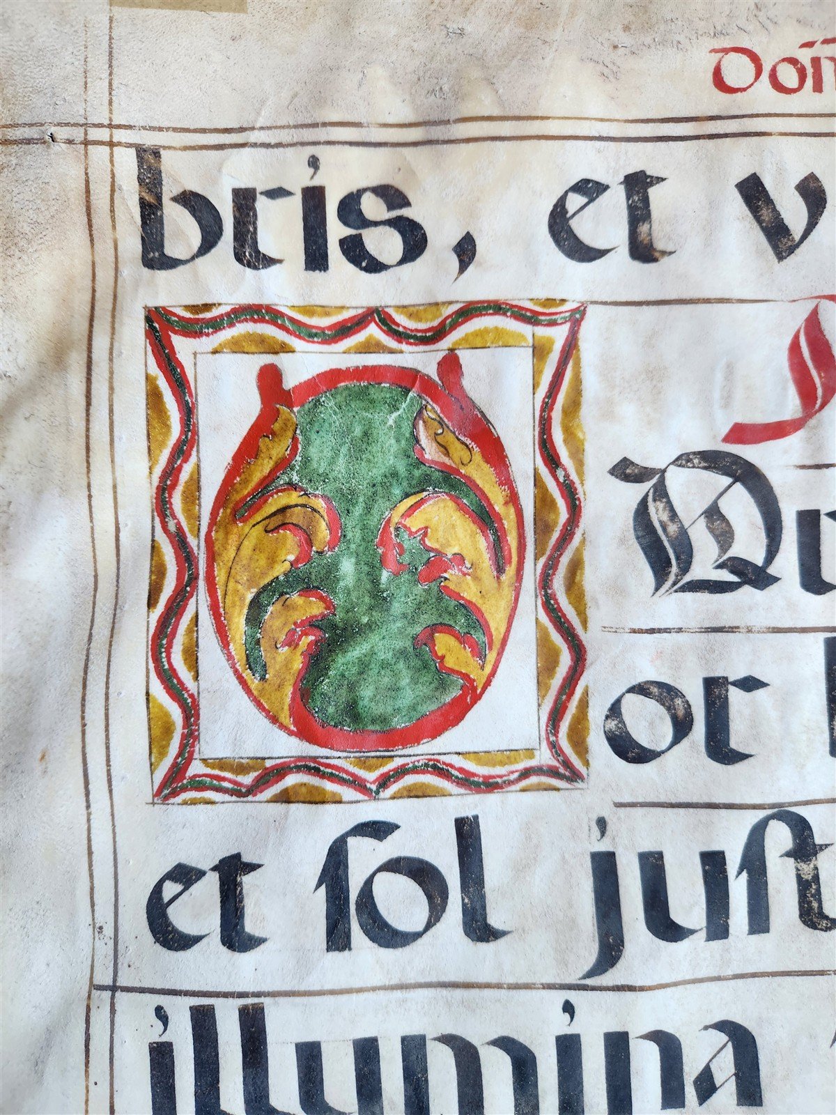 15th - 16th century ANTIPHONAL VELLUM CHART MANUSCRIPT antique music score 21x31