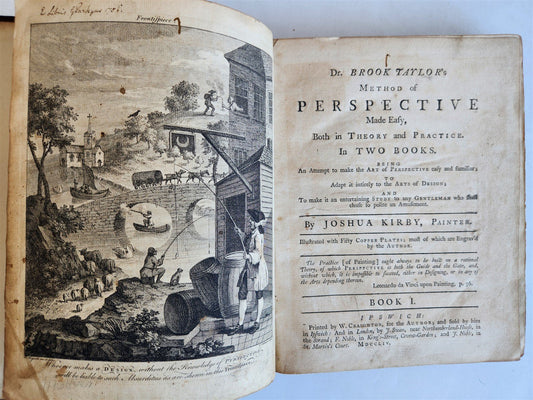 1754 ART of PERSPECTIVE & DESIGN by Joshua Kirby antique ILLUSTRATED w/51 PLATES