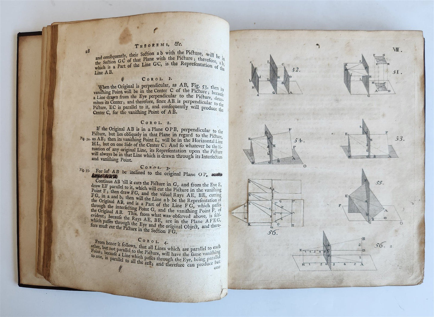 1754 ART of PERSPECTIVE & DESIGN by Joshua Kirby antique ILLUSTRATED w/51 PLATES
