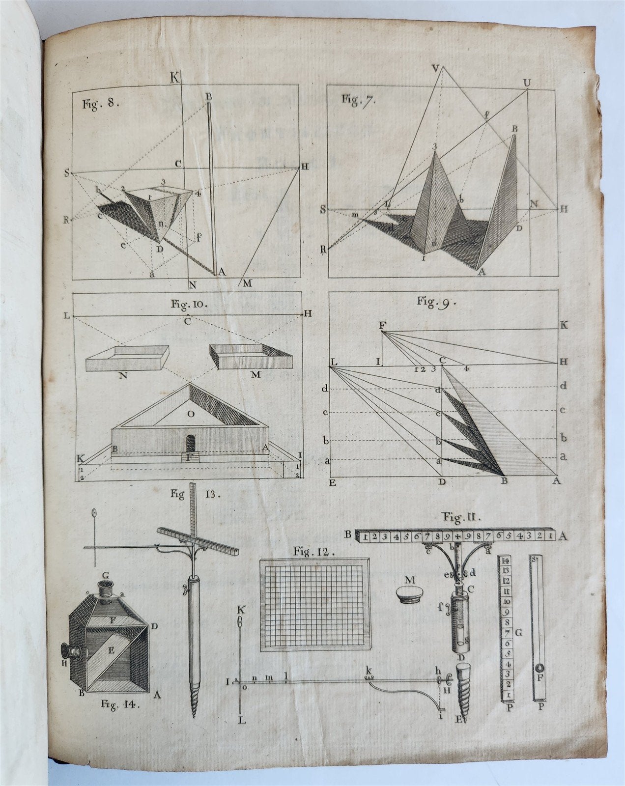 1754 ART of PERSPECTIVE & DESIGN by Joshua Kirby antique ILLUSTRATED w/51 PLATES