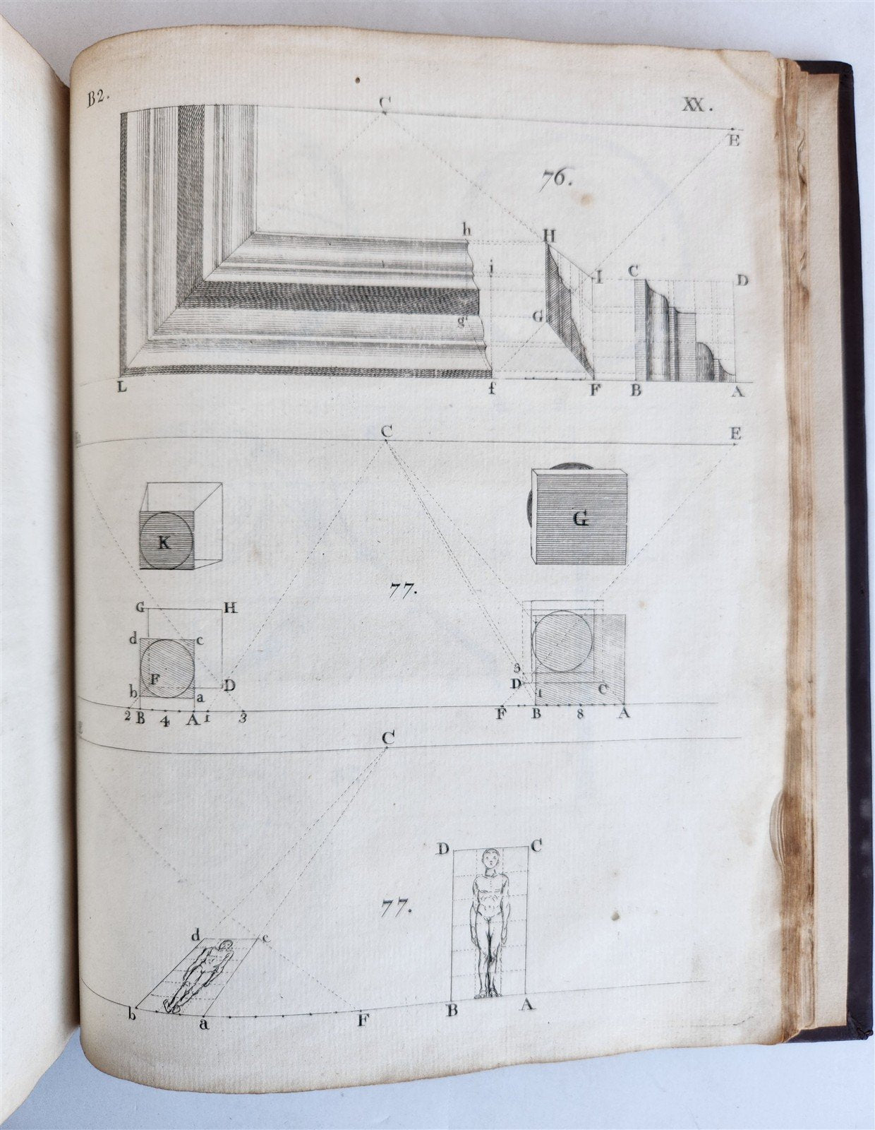 1754 ART of PERSPECTIVE & DESIGN by Joshua Kirby antique ILLUSTRATED w/51 PLATES