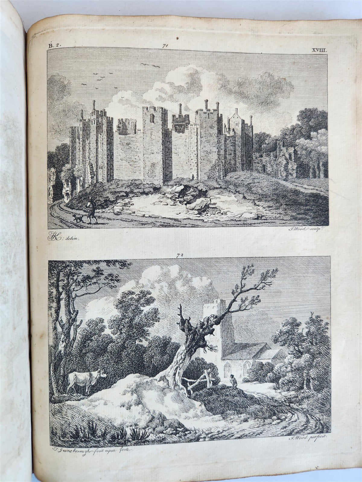 1754 ART of PERSPECTIVE & DESIGN by Joshua Kirby antique ILLUSTRATED w/51 PLATES
