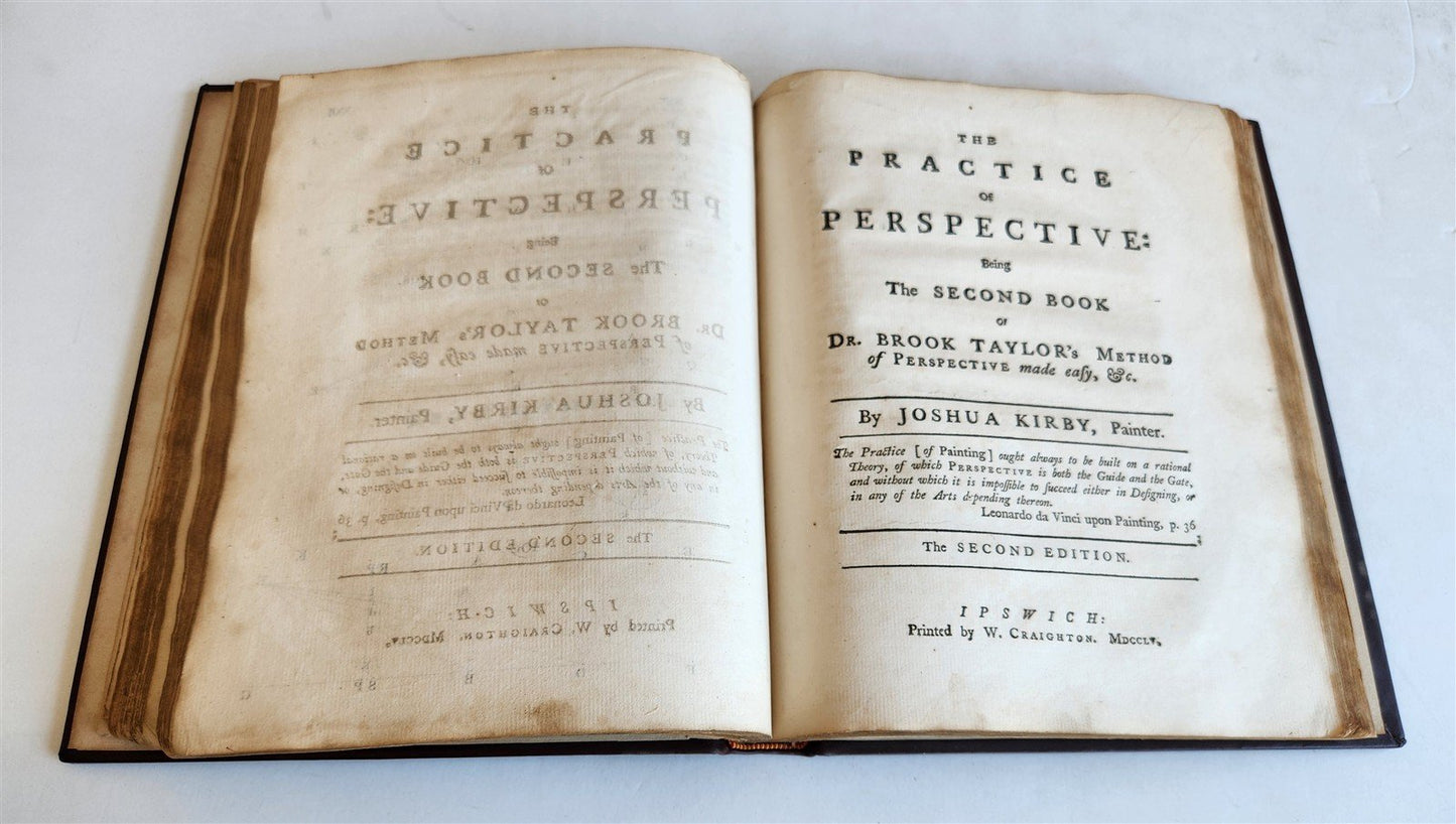 1754 ART of PERSPECTIVE & DESIGN by Joshua Kirby antique ILLUSTRATED w/51 PLATES