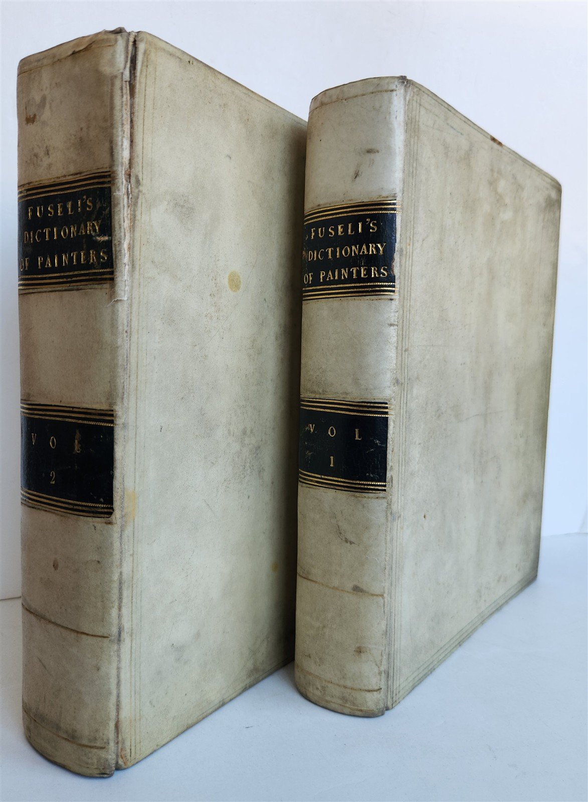 1805 DICTIONARY of PAINTERS by Matthew Pilkington 2 VELLUM BOUND VOLUMES antique