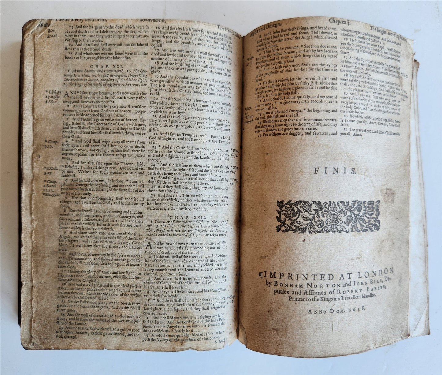 1618 BIBLE in ENGLISH antique OLD & NEW TESTAMENT by Bonham Norton and John Bill