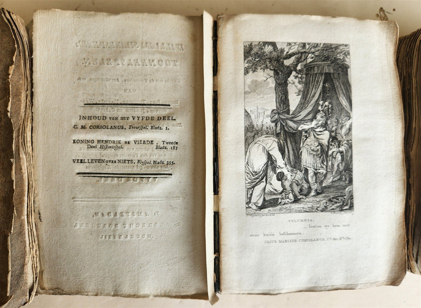 1778-1782 WILLIAM SHAKESPEARE's TOONEELSPELEN antique 4 VOLUMES in DUTCH