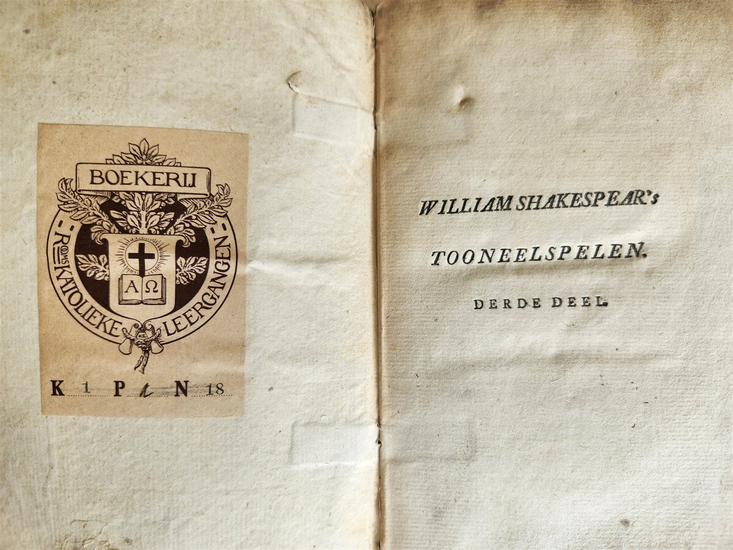1778-1782 WILLIAM SHAKESPEARE's TOONEELSPELEN antique 4 VOLUMES in DUTCH