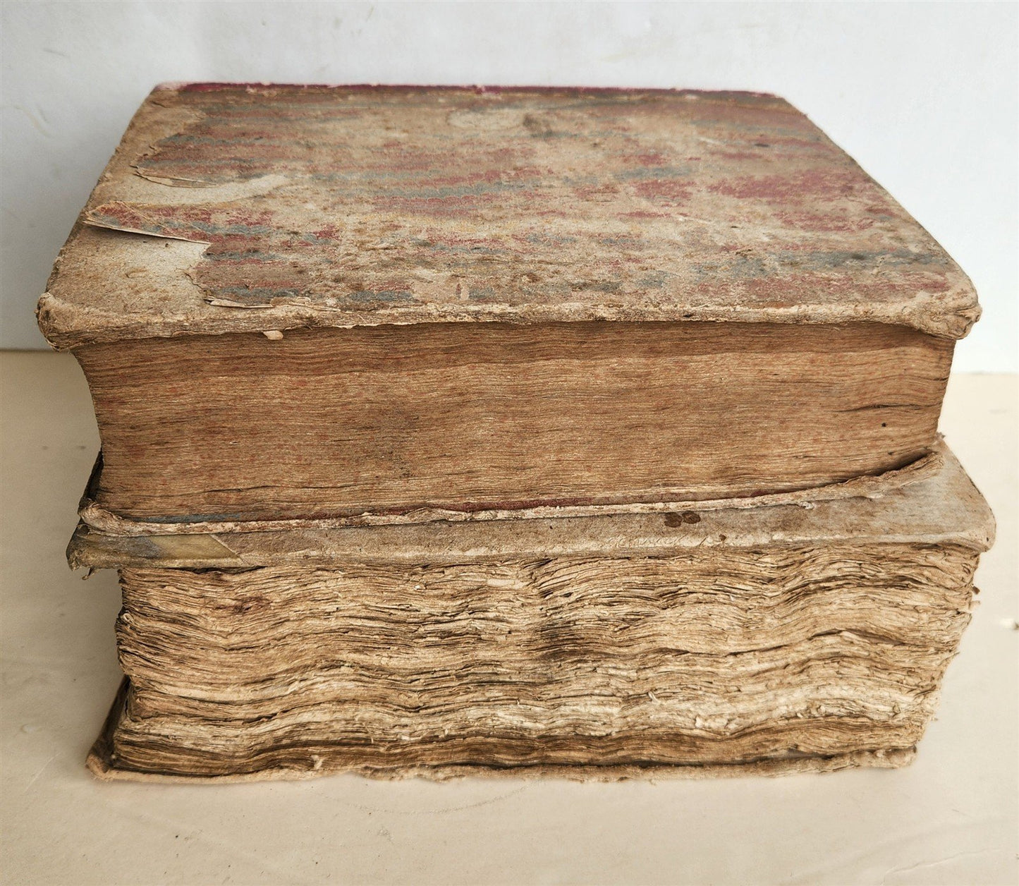 1743 DUTCH FRENCH DICTIONARY antique 2 FOLIO VOLUMES 18th CENTURY