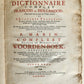 1743 DUTCH FRENCH DICTIONARY antique 2 FOLIO VOLUMES 18th CENTURY